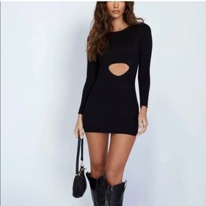Princess Polly serenity black cut out mini dress